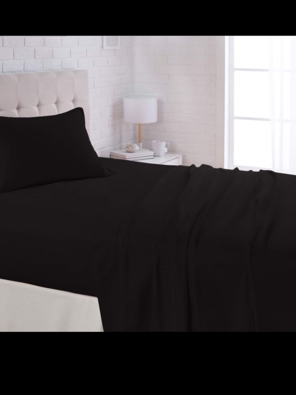 Twin Black Microfiber Bed Sheet Set of 3